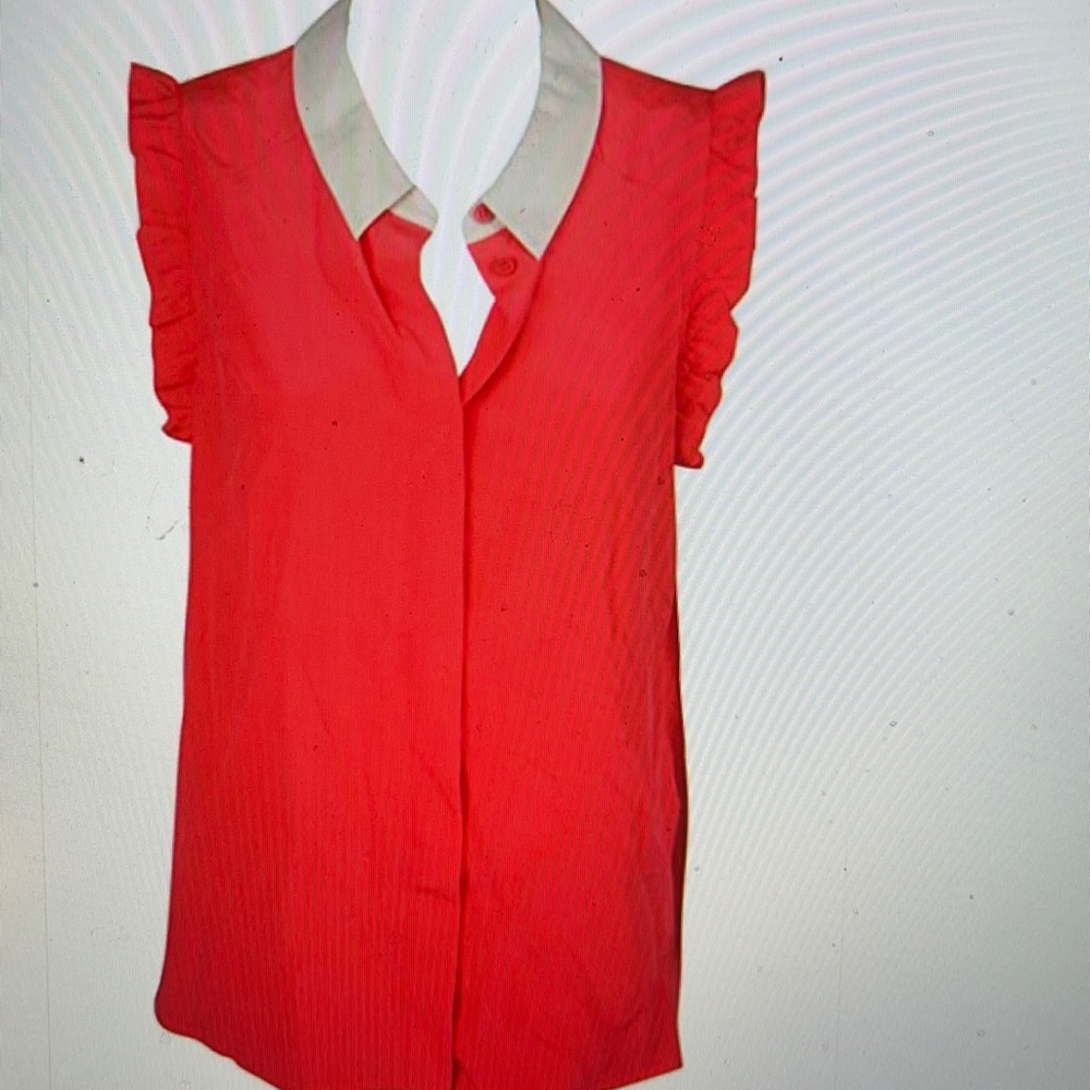 Diane Von Furstenberg Caldwell Blouse Top New Shirt Sleeveless Friework Pink S